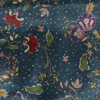 Etole mousseline soie liberty fond bleu