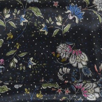 Etole mousseline soie liberty fond noir