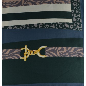 Carré soie 65cm bleu canard