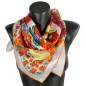 Carré soie orange et rose Carré soie orange et rose