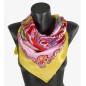 Carré soie rose et jaune Carré soie rose et jaune