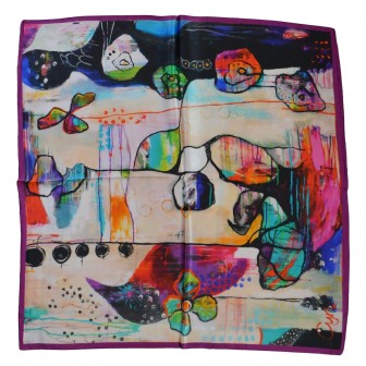 Carré soie 65cm abstrait