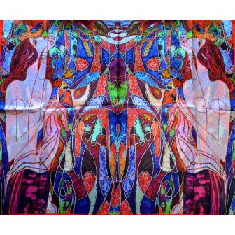 Etole en soie femmes seins nus