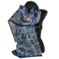 Etole en soie fleurs bleues