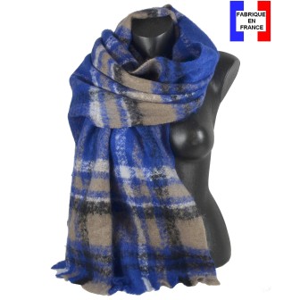 Châle mohair Mambo bleu fabriqué en France