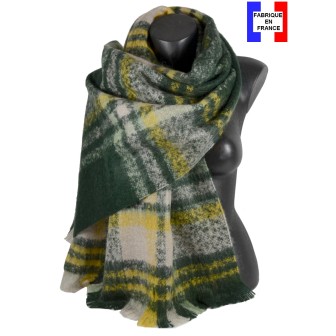 Châle mohair Mambo vert fabriqué en France