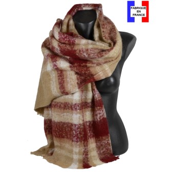 Châle mohair Mambo rouge fabriqué en France