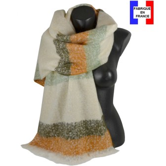 Châle mohair Matelot orange fabriqué en France