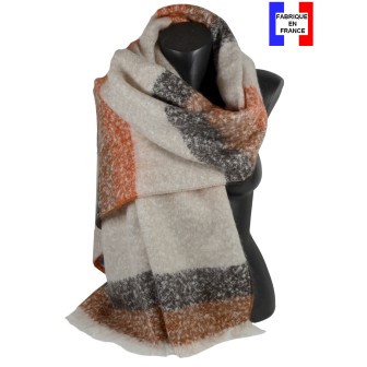 Châle mohair Matelot marron fabriqué en France