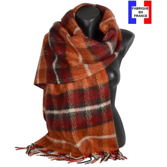 Châle mohair Eloise orange fabriqué en France