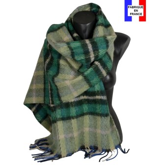 Châle mohair Eloise vert fabriqué en France