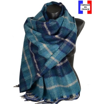 Châle mohair Eloise bleu fabriqué en France