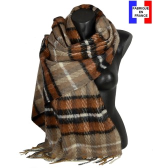 Châle mohair Eloise marron fabriqué en France