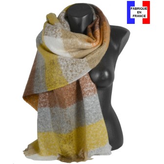 Châle mohair Muesli orange made in France