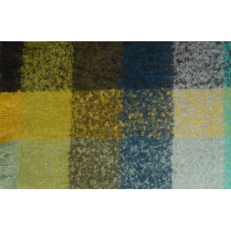 Châle mohair Muesli bleu made in France