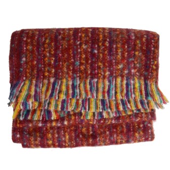 Châle mohair Matcha rouge made in France