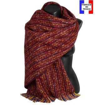 Châle mohair Matcha rouge made in France
