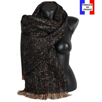 Châle mohair Matcha noir made in France