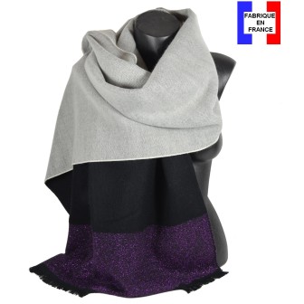 Châle Azurite noir et violet made in France