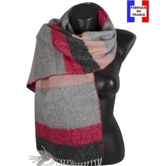 Châle Kadi light rose gris made in France