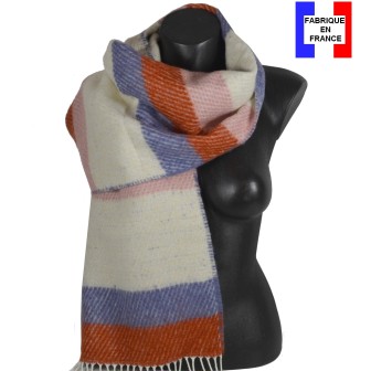 Châle Kadi light mauve orange made in France