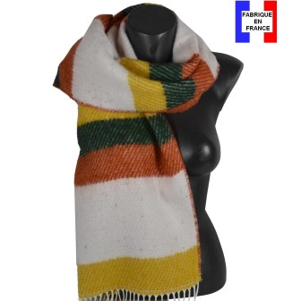 Châle Kadi light vert orange made in France