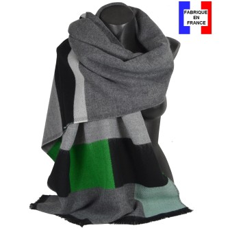 Châle Alesia gris-vert made in France