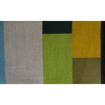 Châle Alesia kaki-bleu made in France