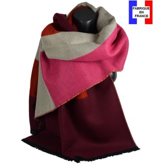 Châle Architeck bordeaux made in France