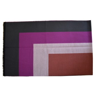 Châle Architeck noir et rose made in France