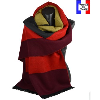 Châle Architeck bordeaux et beige made in France