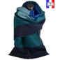Châle Architeck bleu et vert made in France