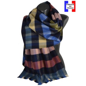 Châle Extrème bleu-rose made in France