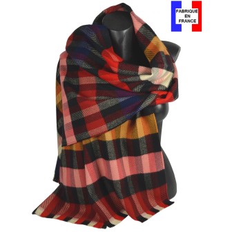 Châle Extrème rouge-noir made in France