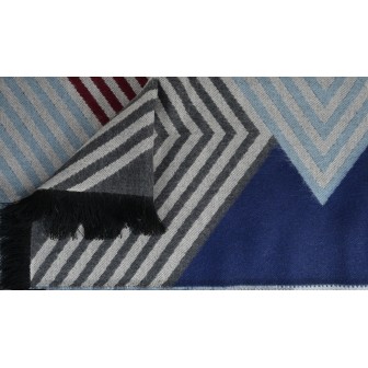 Châle Alchimie bleu rouge made in France