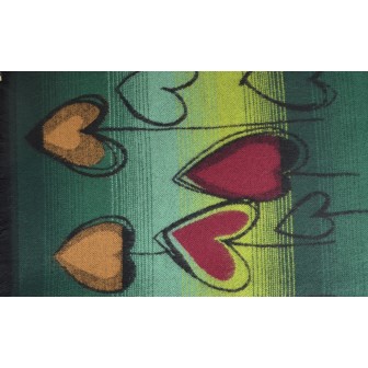 Châle Love U vert made in France