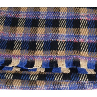 Châle laine Edwige bleu made in France