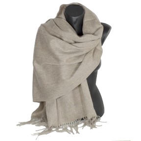 Châle en 100% cachemire de mongolie taupe