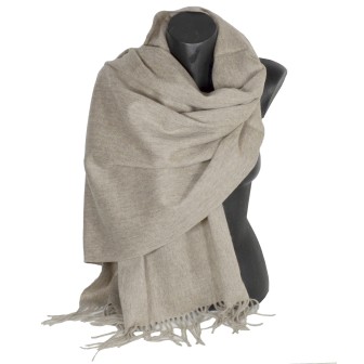 Châle en 100% cachemire de mongolie taupe