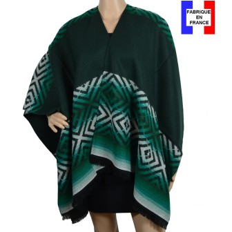 Poncho Assaki vert made in France