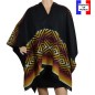 Poncho Assaki noir-jaune made in France