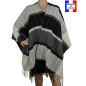 Poncho havana gris-noir made in France