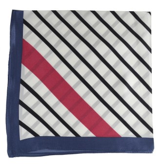 Carré en soie 50x50 bleu blanc rose