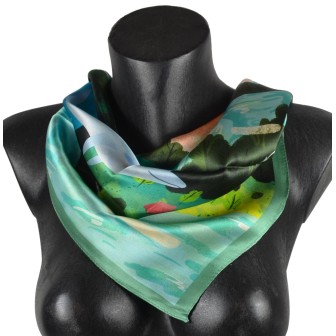 Carré en soie 50x50 dauphin