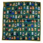 Carré en soie 50x50 chats fond vert