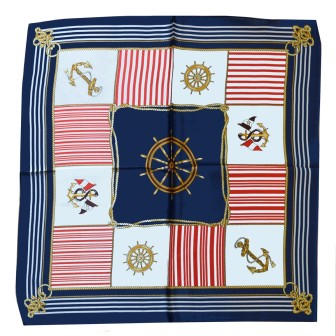 Carré en soie 50x50 marin