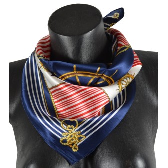 Carré en soie 50x50 marin