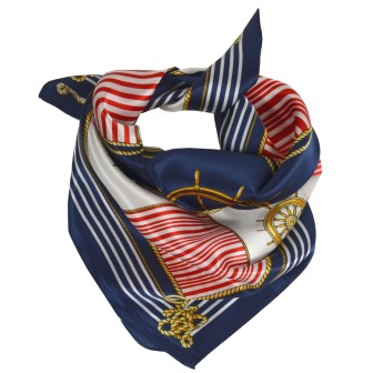 Carré en soie 50x50 marin