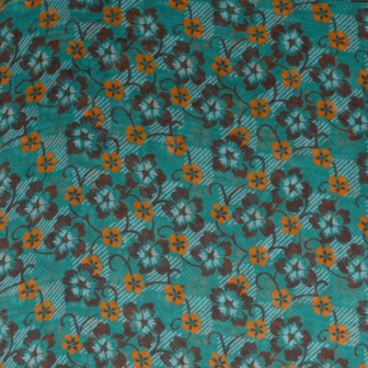 Foulard en soie Fleuri vert fabriqué en France