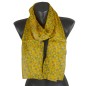 Foulard en soie Fleuri jaune fabriqué en France